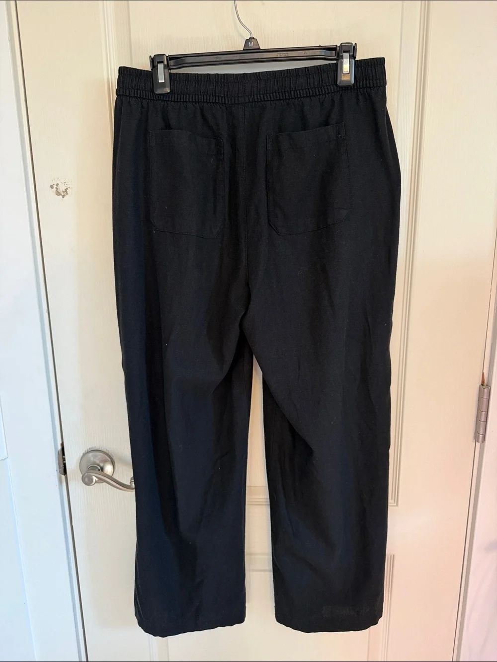 Old Navy High-Waisted Linen-Blend Wide-Leg Pants Black Jack